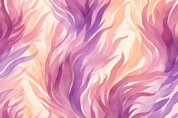 Watercolor purple and beige flames pattern wallpaper