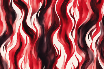 Watercolor red and black flames pattern wallpaper