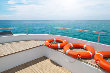 Lifebuoy on the yacht deck