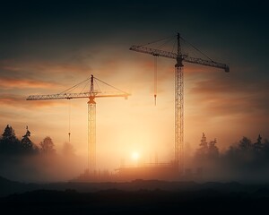 Sunrise Construction Site for Misty Forest.