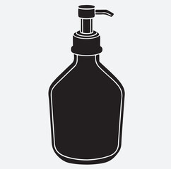 acetone dispenser bottle silhouette vector art illustration