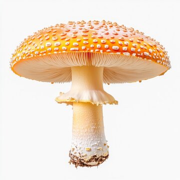 amanita caesarea caesars mushroom orange cap edible isolated on white transparent background