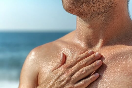 Sun awareness day - UV protection, harmful rays, skin safety, UVA damage, UVB prevention, UVC shielding, sunburn risk, sunscreen application, heat exposure, beach caution. - Powered by Adobe