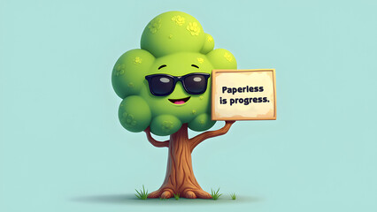 Go Digital, Save Trees – Minimalist Eco Tech Concept