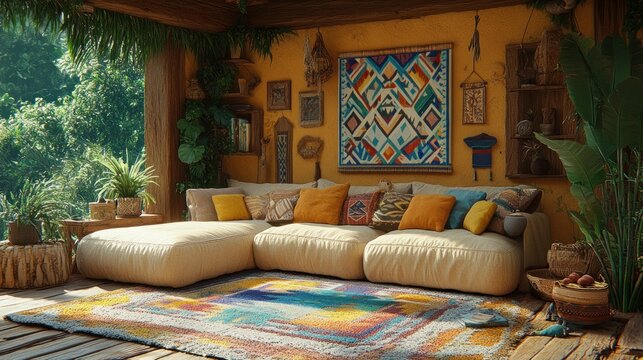 Jungle Bungalow's Bohemian Sun-Drenched Lounge
