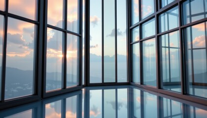 Fototapeta premium Stunning Photorealistic View from a Modern Glass Window
