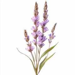 Fototapeta premium agrostemma githago corn cockle plant purple flowers and slender leaves isolated on white transparent background