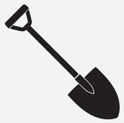 shovel icon silhouette vector art illustration, shovel and spade