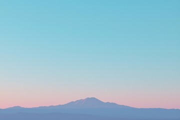 Obraz premium Minimalist Skyline at Edge of Mountain Range with Soft Colors