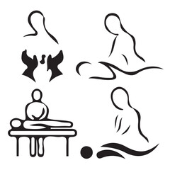 Couples Of Massage Icon Set For Free