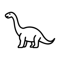 Cartoon dinosaur standing with a friendly expression in a simple style, icon, vector  