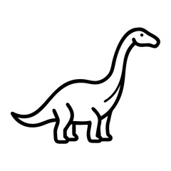 Outline of a dinosaur, Argentinosaurus, in a minimalist style, icon, vector  