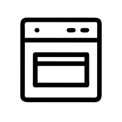 Obraz premium Oven icon, simple line art design for apps and websites