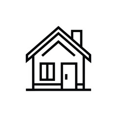 home icon line art on white background