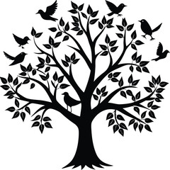 Obraz premium Silhouette of a Tropical Jungle Tree