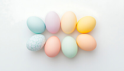 Pastel Easter Eggs with Spring Design.