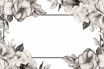 Black and white watercolor hearts frame
