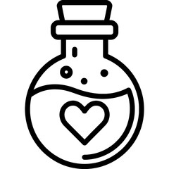 Obraz premium Modern outline icon of heart-labeled love potion