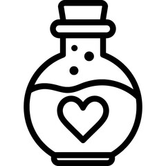 Obraz premium Love potion bottle icon with heart label