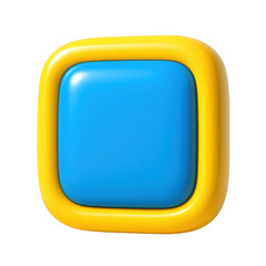 Obraz premium Bright Yellow and Blue 3D Square Button