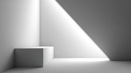 Fototapeta premium Light Box Abstract minimalist architecture with clean geometry and shadows.