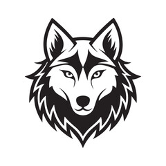 gray wolf vector art illustration