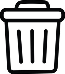 Trash bin icon silhouette outline design