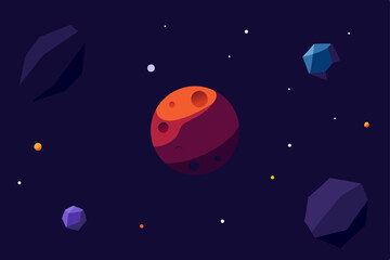 Fototapeta premium A vibrant rocket launches into the dark night sky, heading towards distant stars and planets in the blue universe