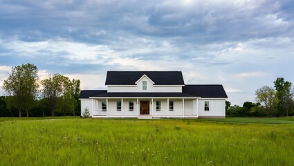 Obraz premium Stunning Farmhouse Design Exterior Home Architectural Plan with Elegant Touches