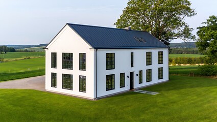 Obraz premium Stunning Farmhouse Design Exterior Home Architectural Plan with Elegant Touches