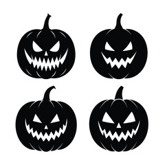 Halloween pumpkin silhouette set