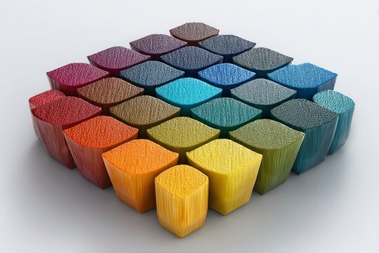 Colorful Hexagonal Blocks in a Gradient Spectrum