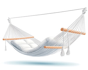 White Hammock with Relaxing Outdoors.