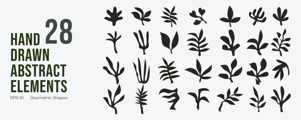 Premium Quality Hand Drawn Abstract Leaves Doodle Icons, Leaves Symbols and Design Elements for Backgrounds, Patterns, Posters and Any Design Projects	
