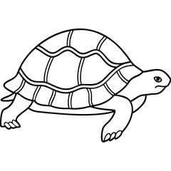 Tortoise illustration, black and white, for children's books