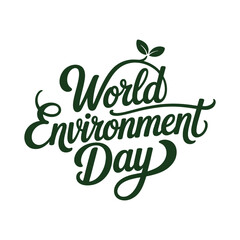 World Environment Day A minimalist typography, calligraphy design silhouette vector illustration 