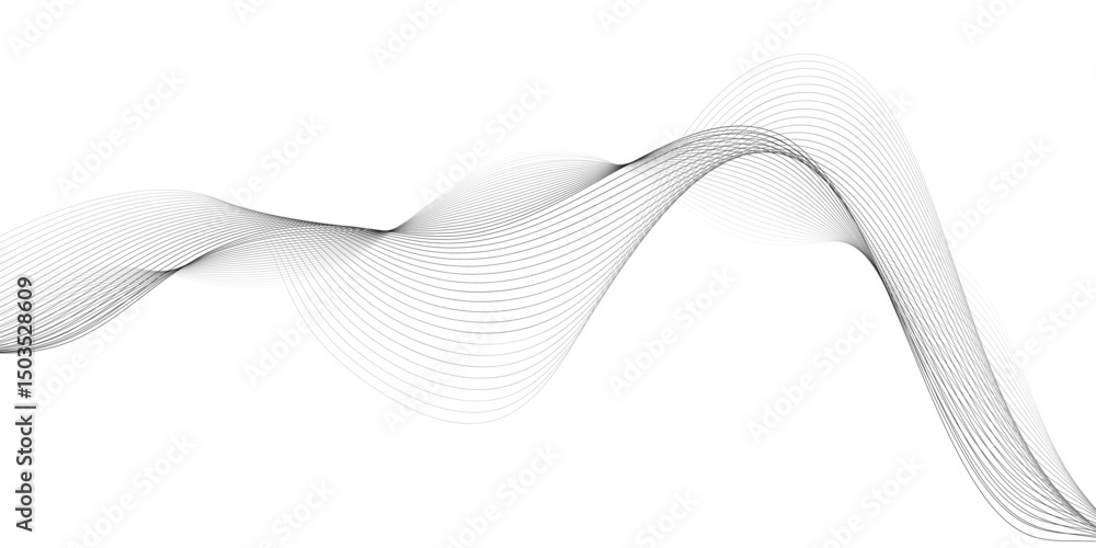 Poster abstract wavy lines on a white background with a flowing and dynamic design element for wallpaper wa