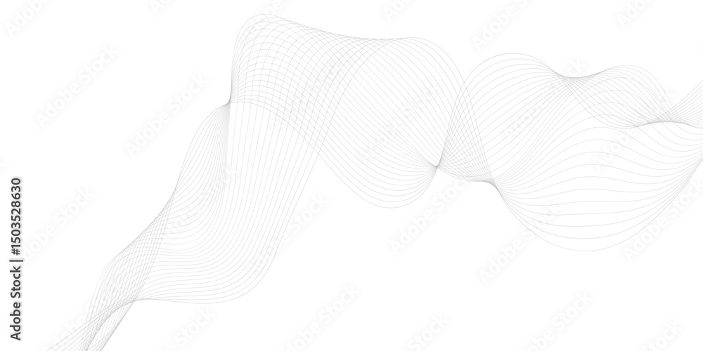 Poster gold wave pattern flowing horizontally across a bright white background, creating an elegant and mod