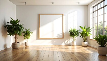 Studio Wall with Framed Art Mockup