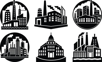 Obraz premium set of black and white buildings design