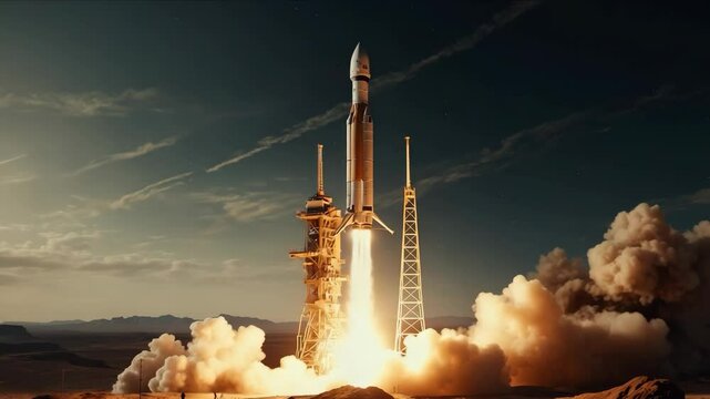 Rocket launching. Generative AI
