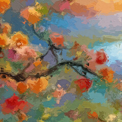 Various oil paintings, flowers, birds, plum blossoms, lotus leaves, lotus flowers, cats, dogs, chrysanthemums, river scenery