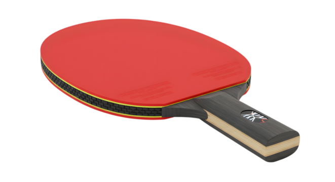 red table tennis racket isolated