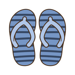 Blue flip flops - summer beach footwear vector illustration isolated on white background

