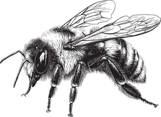 bee isolated on white