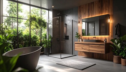 modern living room with wooden floor