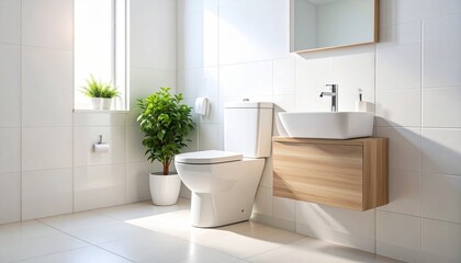 modern bathroom with white tiles
