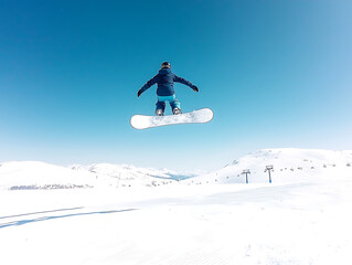 Snowboarder Air, Mountain Peak