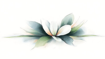 Fototapeta premium White flower with abstract art, and nature.