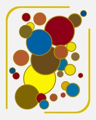 Abstract background with circles. Digital wall art.